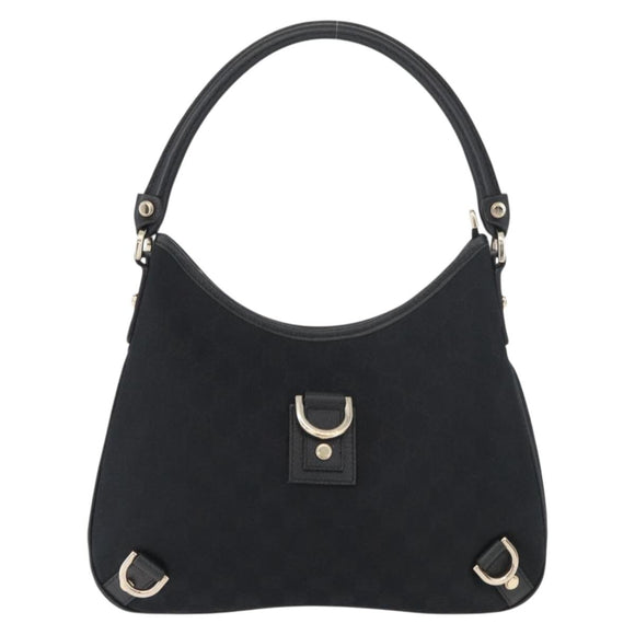 GUCCI Abbey GG Canvas Shoulder Bag Schwarz Gold 130738 Auth yk20411SAV