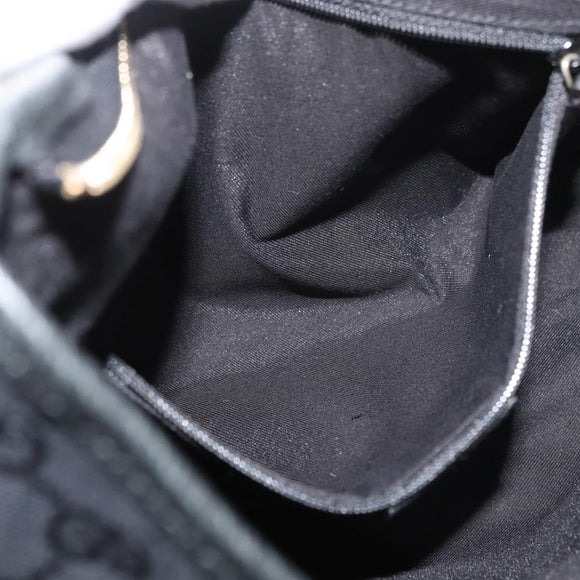 GUCCI Abbey GG Canvas Shoulder Bag Schwarz Gold 130738 Auth yk20411SAV