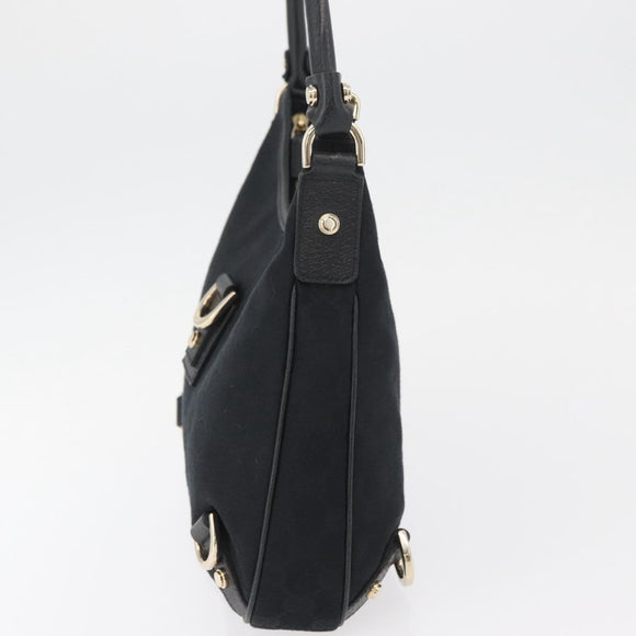 GUCCI Abbey GG Canvas Shoulder Bag Schwarz Gold 130738 Auth yk20411SAV