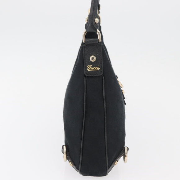 GUCCI Abbey GG Canvas Shoulder Bag Schwarz Gold 130738 Auth yk20411SAV