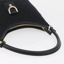GUCCI Abbey GG Canvas Shoulder Bag Schwarz Gold 130738 Auth yk20411SAV-7