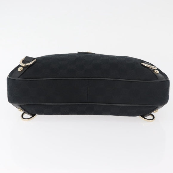GUCCI Abbey GG Canvas Shoulder Bag Schwarz Gold 130738 Auth yk20411SAV