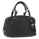 PRADA Handtasche Leder Schwarz Silber Auth yk20414SAM-1