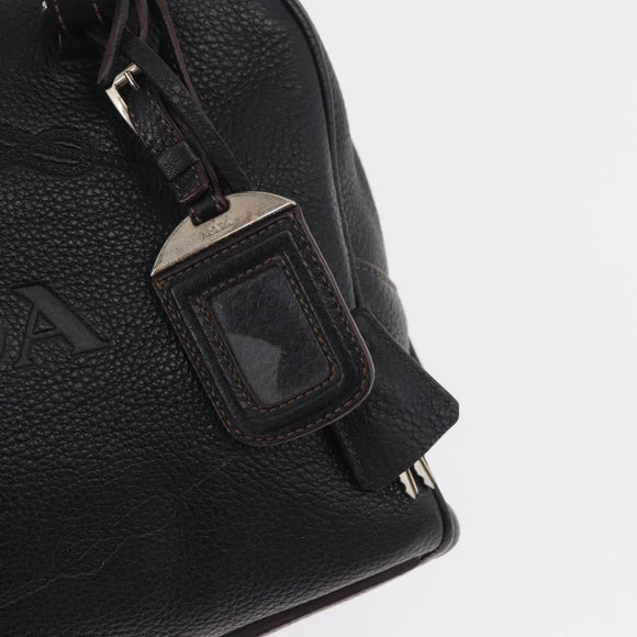PRADA Handtasche Leder Schwarz Silber Auth yk20414SAM