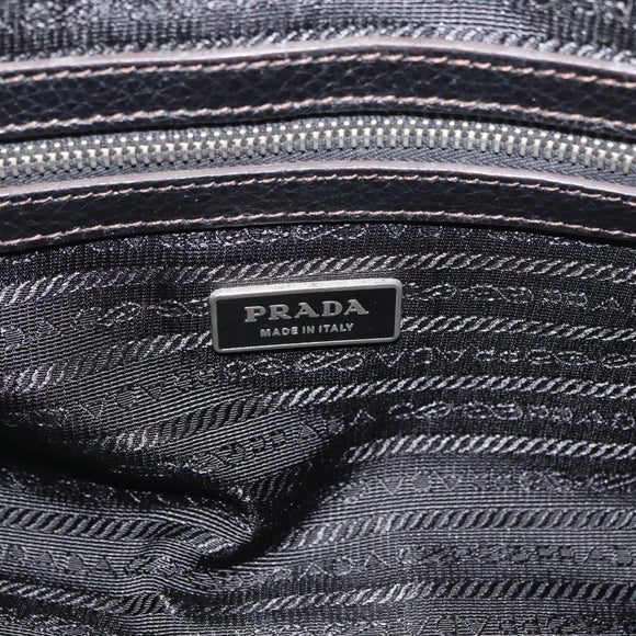PRADA Handtasche Leder Schwarz Silber Auth yk20414SAM