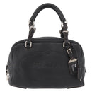 PRADA Handtasche Leder Schwarz Silber Auth yk20414SAM-13