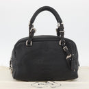 PRADA Handtasche Leder Schwarz Silber Auth yk20414SAM-12