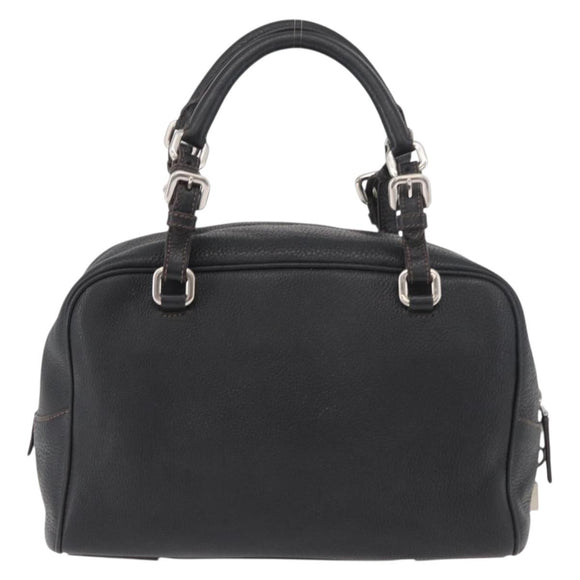 PRADA Handtasche Leder Schwarz Silber Auth yk20414SAM