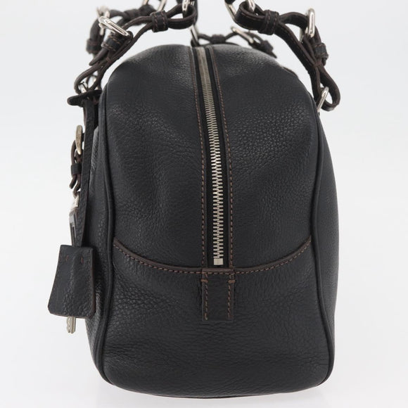 PRADA Handtasche Leder Schwarz Silber Auth yk20414SAM