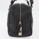 PRADA Handtasche Leder Schwarz Silber Auth yk20414SAM-4