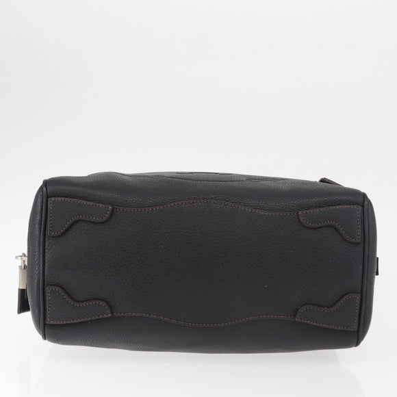 PRADA Handtasche Leder Schwarz Silber Auth yk20414SAM