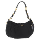 PRADA Shoulder Bag Nylon Black Gold Auth yk20420SAM-1