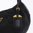 PRADA Shoulder Bag Nylon Black Gold Auth yk20420SAM-16