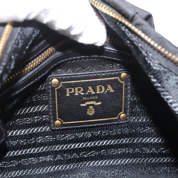 PRADA Shoulder Bag Nylon Black Gold Auth yk20420SAM