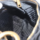 PRADA Shoulder Bag Nylon Black Gold Auth yk20420SAM-19