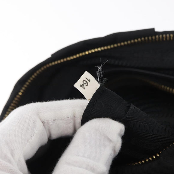 PRADA Shoulder Bag Nylon Black Gold Auth yk20420SAM