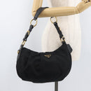 PRADA Shoulder Bag Nylon Black Gold Auth yk20420SAM-24