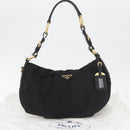 PRADA Shoulder Bag Nylon Black Gold Auth yk20420SAM-25