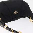 PRADA Shoulder Bag Nylon Black Gold Auth yk20420SAM-6