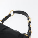 PRADA Shoulder Bag Nylon Black Gold Auth yk20420SAM-8