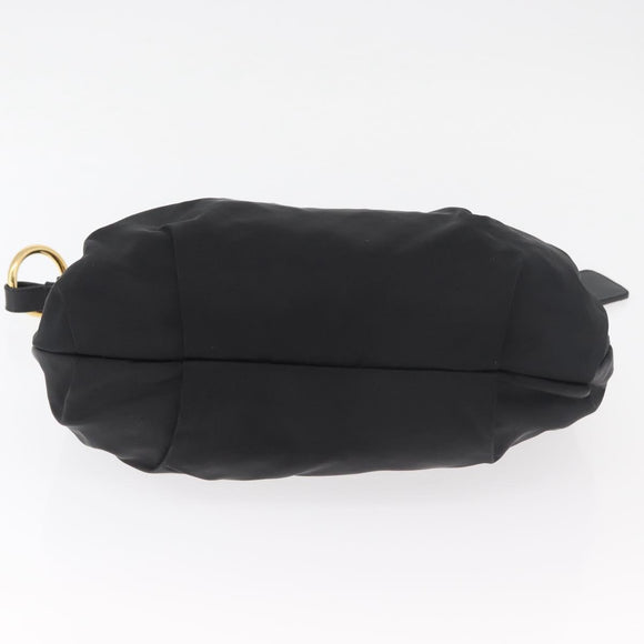 PRADA Shoulder Bag Nylon Black Gold Auth yk20420SAM
