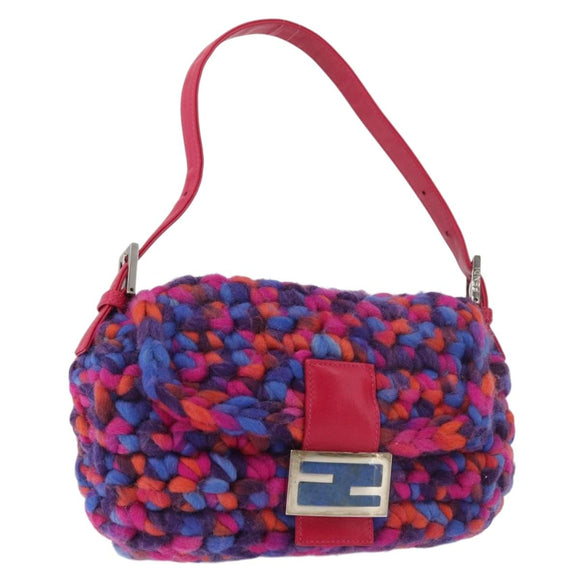 FENDI Mamma Baguette Schoudertas Wol Veelkleurig Auth yk20424SM