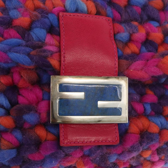 FENDI Mamma Baguette Schoudertas Wol Veelkleurig Auth yk20424SM