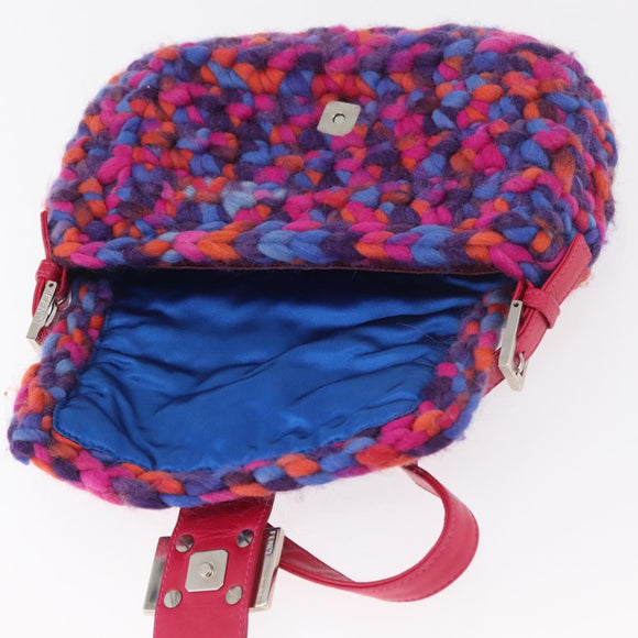 FENDI Mamma Baguette Schoudertas Wol Veelkleurig Auth yk20424SM