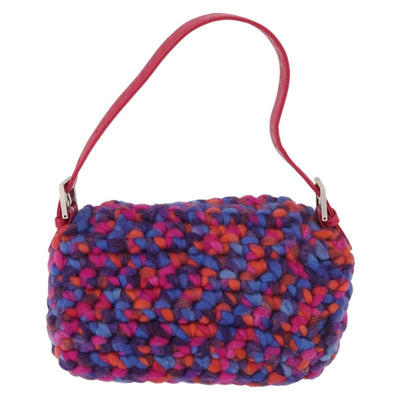 FENDI Mamma Baguette Shoulder Bag Wool Multicolor Auth yk20424SM - 0