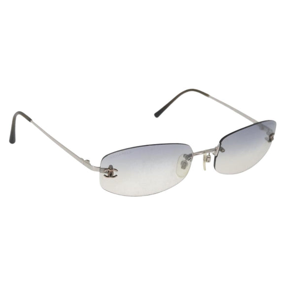 CHANEL Sonnenbrille Metall Silber CC Auth yk20425M