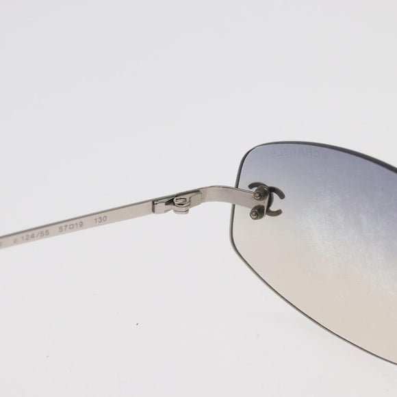 CHANEL Sonnenbrille Metall Silber CC Auth yk20425M