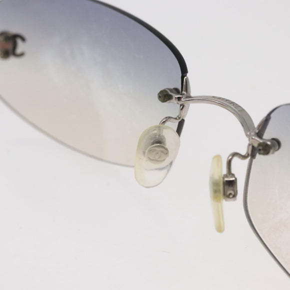 CHANEL Sonnenbrille Metall Silber CC Auth yk20425M