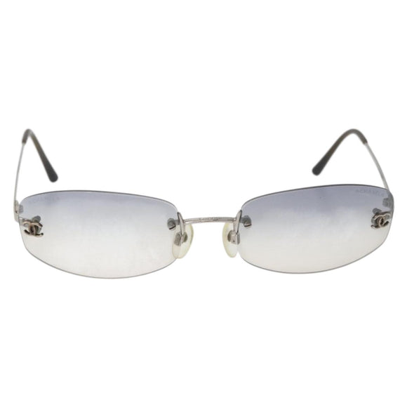 CHANEL Sonnenbrille Metall Silber CC Auth yk20425M