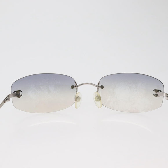 CHANEL Sonnenbrille Metall Silber CC Auth yk20425M