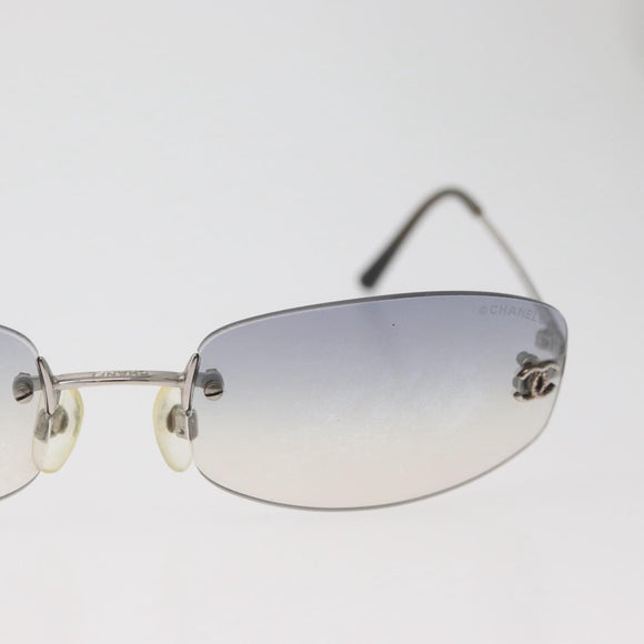 CHANEL Sonnenbrille Metall Silber CC Auth yk20425M