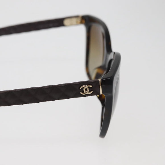CHANEL Sunglasses metal Brown CC Auth yk20427