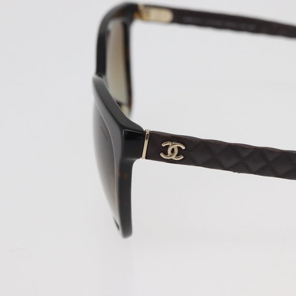 CHANEL Sunglasses metal Brown CC Auth yk20427