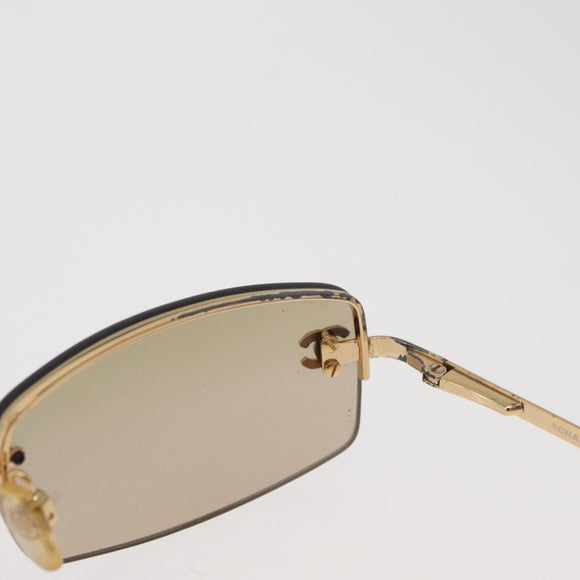 CHANEL Sunglasses metal Gold Tone CC Auth yk20428M