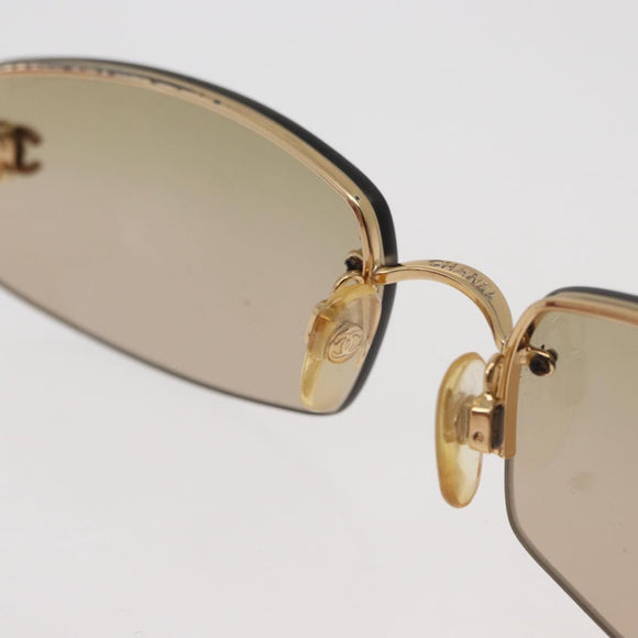 CHANEL Sunglasses metal Gold Tone CC Auth yk20428M
