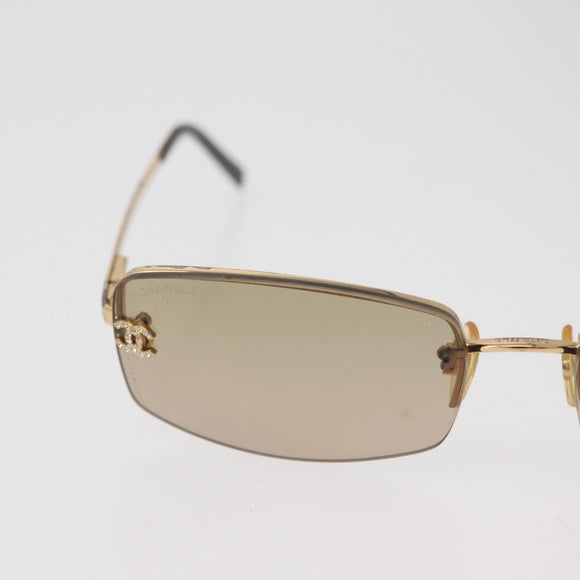 CHANEL Sunglasses metal Gold Tone CC Auth yk20428M