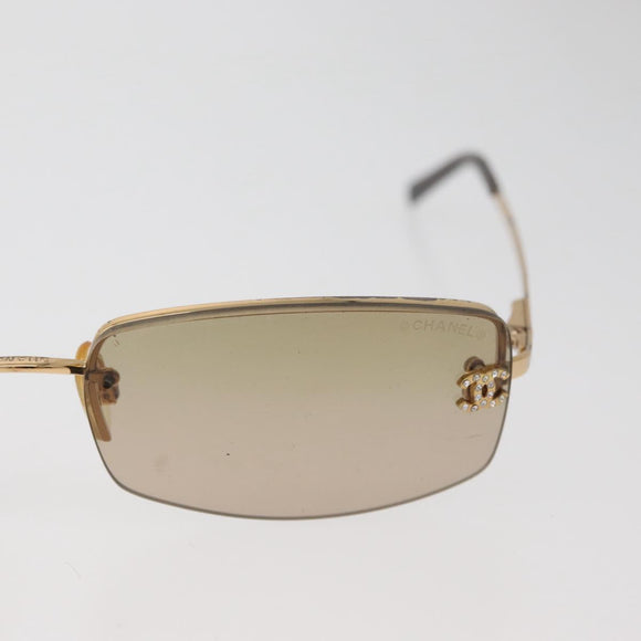 CHANEL Sunglasses metal Gold Tone CC Auth yk20428M