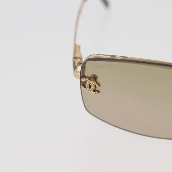 CHANEL Sunglasses metal Gold Tone CC Auth yk20428M