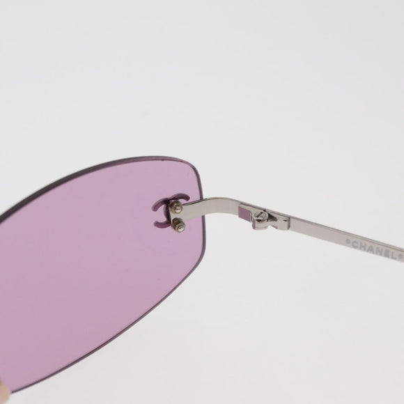 CHANEL Sunglasses metal Pink CC Auth yk20430M