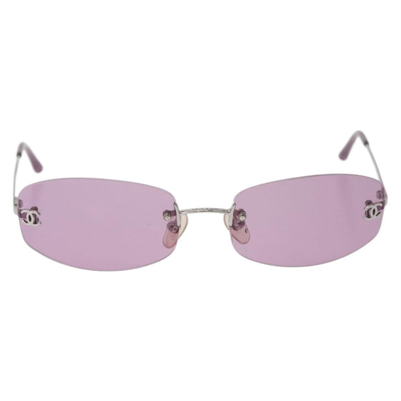 CHANEL Sunglasses metal Pink CC Auth yk20430M