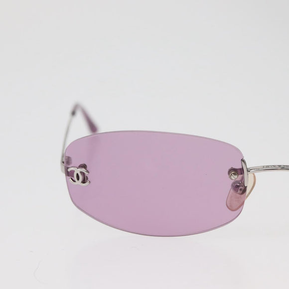 CHANEL Sunglasses metal Pink CC Auth yk20430M