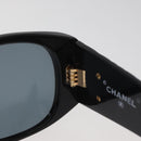 CHANEL Sunglasses plastic Black CC Auth yk20431-10