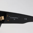 CHANEL Sunglasses plastic Black CC Auth yk20431-12