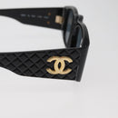 CHANEL Sunglasses plastic Black CC Auth yk20431-7