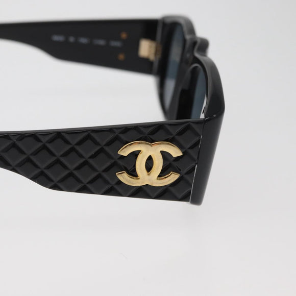 CHANEL Sunglasses plastic Black CC Auth yk20431