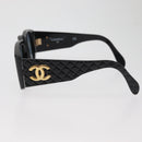 CHANEL Sunglasses plastic Black CC Auth yk20431-8